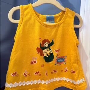 Vintage Disney Ariel Yellow Tank Top for Kids